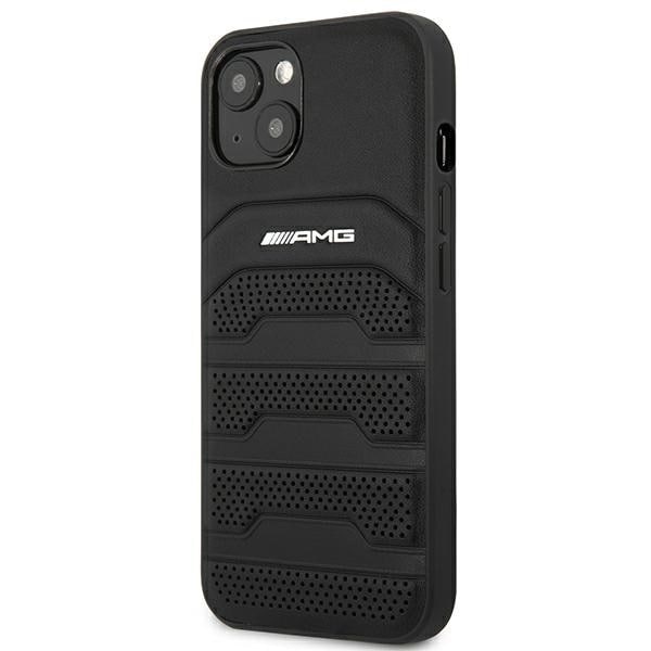 AMG LEATHER DEBOSSED LINES ETUI TIL IPHONE 14 PLUS - SORT