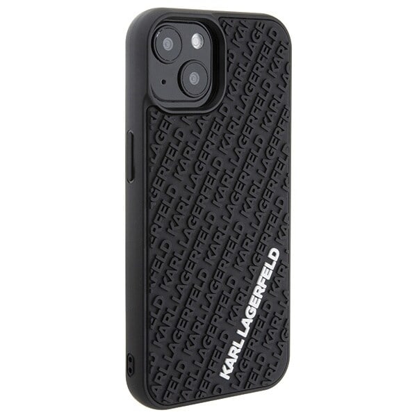 Karl Lagerfeld 3D Rubber Multi Logo beskyttelsesdeksel til iPhone 15 - svart