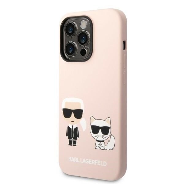 Karl Lagerfeld KLHMP14LSSKCI iPhone 14 Pro 6.1 Hard Deksel Rosa/Rosa Silikon Karl & Choupette Magsafe