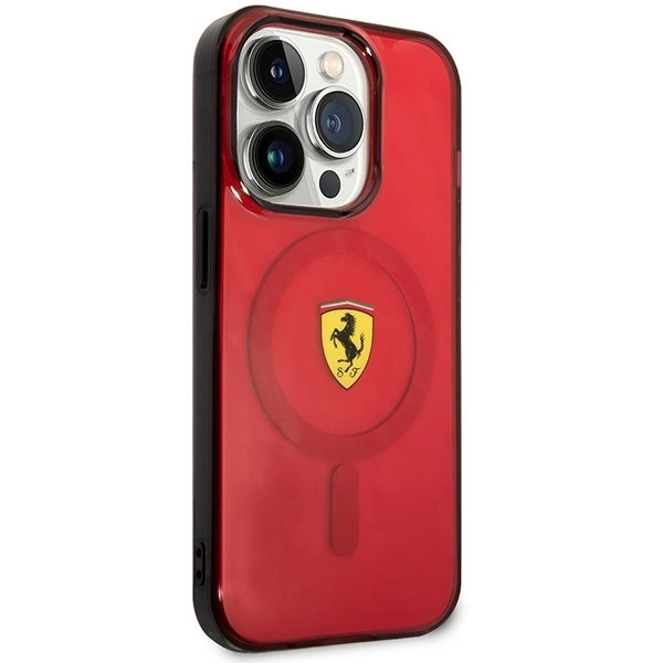 FERRARI TRANSLUCENT MAGSAFE ETUI TIL IPHONE 14 PRO MAX - RØD