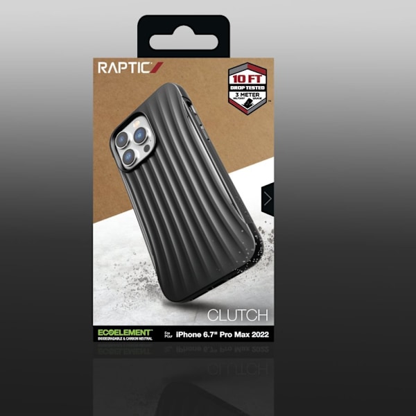 Raptic X-Doria Clutch Case för iPhone 14 Pro Max, bakstycke, svart