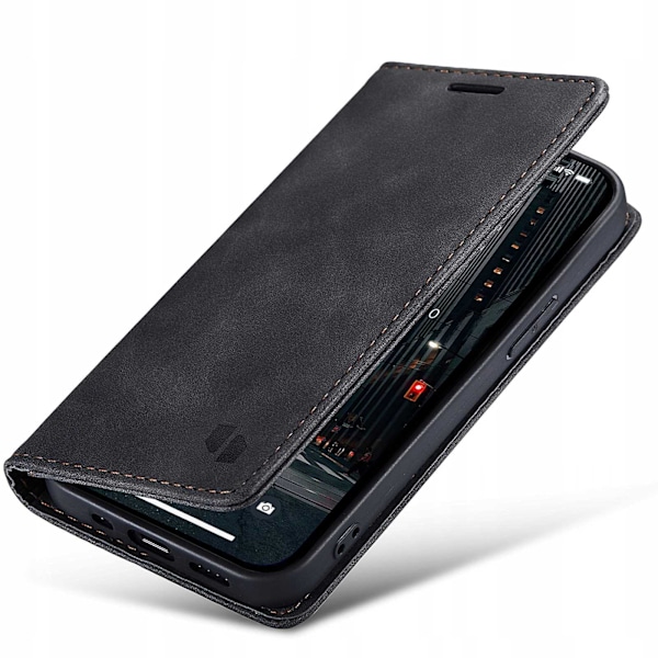 Spacecase Fodral Pålånkskydd För Iphone 14 Pro Svart Läder