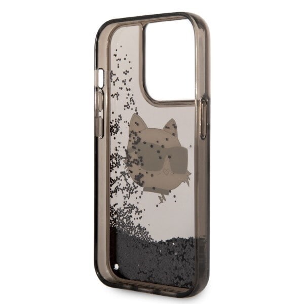 Karl Lagerfeld KLHCP14XLNCHCK iPhone 14 Pro Max 6.7 svart/svart hardt deksel Glitter Choupette Head