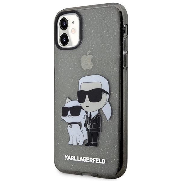 KARL LAGERFELD GLITTER KARL&CHOUPETTE ETUI TIL IPHONE 11 / XR - SORT
