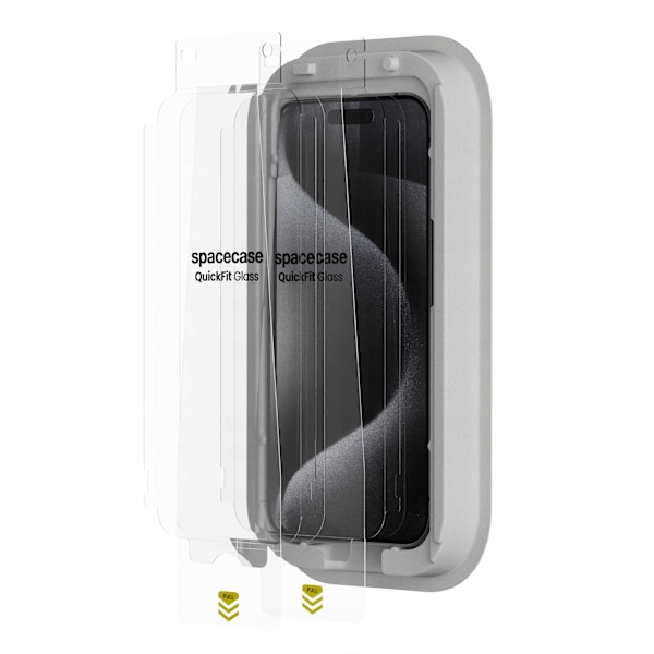 Spacecase Quickfit Härdat Glas För Iphone 15 Pro Max Skärmskydd