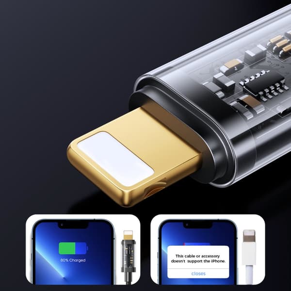 Joyroom USB - Lightning-kabel for lading / dataoverføring 2,4A 20W 2m blå (S-UL012A20)