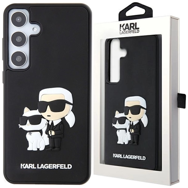 Karl Lagerfeld 3D gummi Karl&Choupette beskyttelsesdeksel til Samsung Galaxy S24 - svart