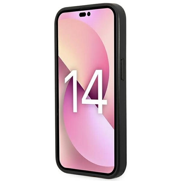KARL LAGERFELD SAFFIANO KARL'S HEAD PATCH COVER TIL IPHONE 14 PRO - SORT