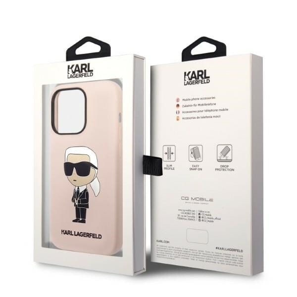 Karl Lagerfeld KLHMP14XSNIKBCP iPhone 14 Pro Max 6.7 hardt etui rosa/rosa Silikon Ikonik Magsafe