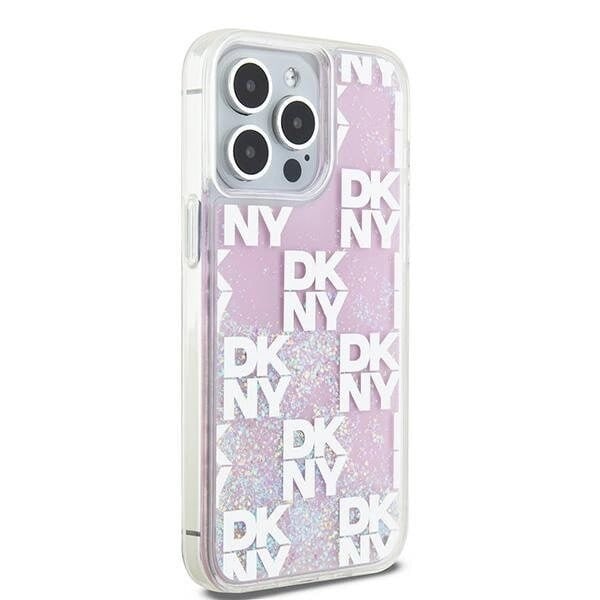 DKNY Liquid Glitter Multilogo-fodral till iPhone 15 Pro Max - rosa