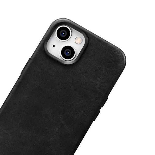 ICARER CASE CASE LÆDERCOVER MED MAGSAFE TIL IPHONE 14 SORT