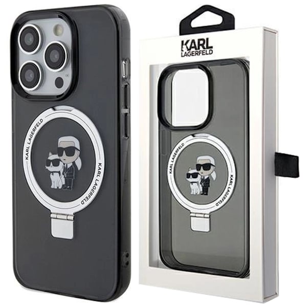 Karl Lagerfeld Ring Stand Karl&Choupette MagSafe deksel til iPhone 11 / Xr - svart