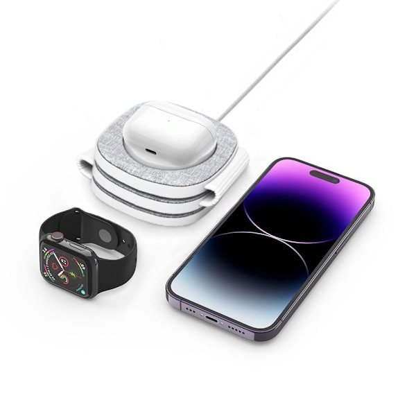 TECH-PROTECT QI15W-A32 3I1 MAGNETISK MAGSAFE TRÅDLØS OPLADER GRÅ