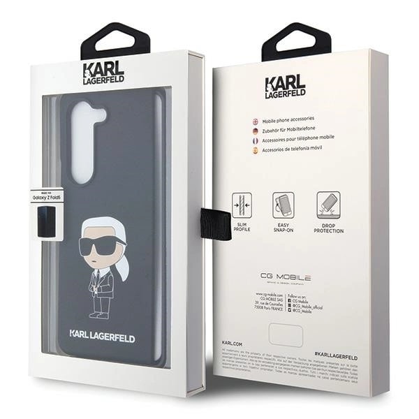 KARL LAGERFELD SILIKONE IKONIK ETUI TIL SAMSUNG GALAXY Z FOLD 5 - SORT