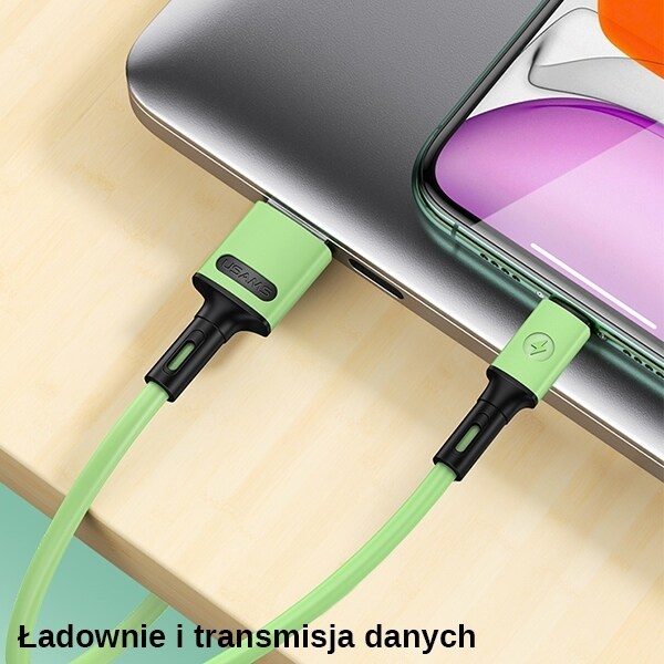 USAMS-kabel U52 microUSB 2A snabbladdning 1m grön/grön SJ435USB02 (US-SJ435)