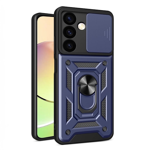 Hybrid Armor Camshield Armored Case for Samsung Galaxy A15 med kameradeksel - blå