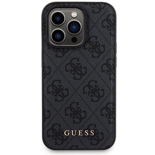 Guess 4G metalllogo-sett for iPhone 14 Pro Max + 5000mAh MagSafe Powerbank - svart