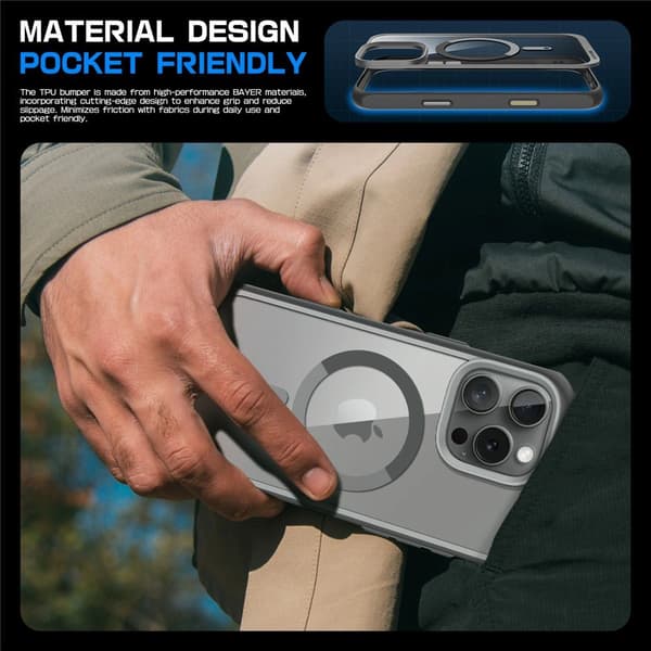 SUPCASE UB MAG ETUI MED MAGSAFE TIL IPHONE 16 PRO MAX - GRÅ