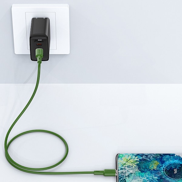 ACEFAST KABEL LANG STÆRK USB C - USB C 1,2M 60W (20V/3A) GRØN