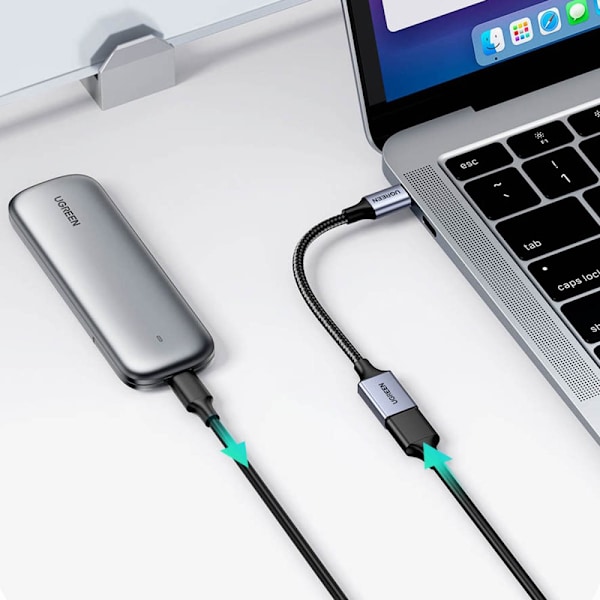 Ugreen OTG-adapterkabel USB-C (hann) - USB-A (hunn) 5 Gb/s 0,15 m svart (US378)