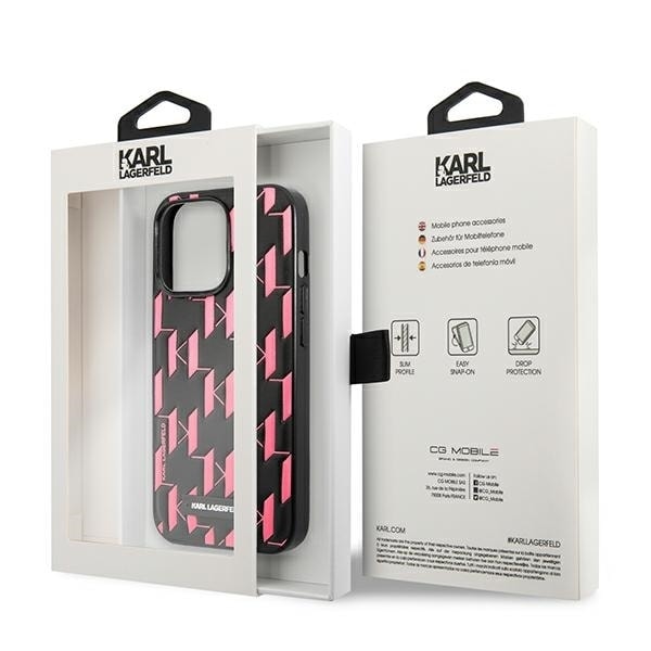 Karl Lagerfeld KLHCP13LMNMP1P iPhone 13 Pro / 13 6,1" hårdfodral rosa/rosa monogramplakett