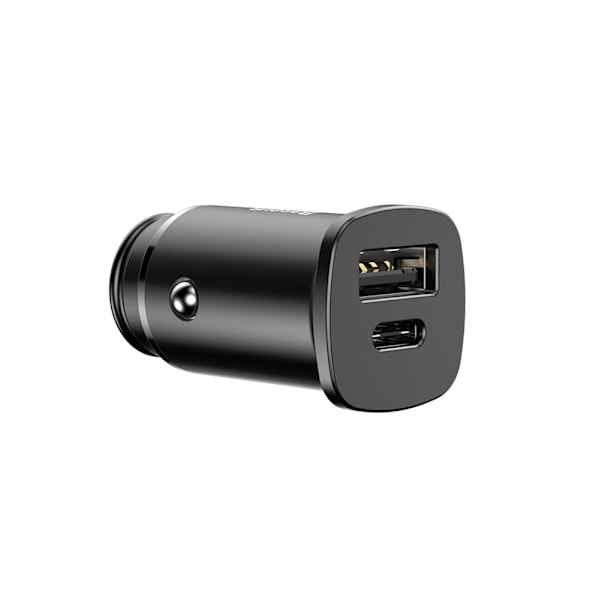 BASEUS SMART BILOPLADER MED USB OG USB-C-PORTE SORT