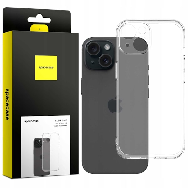 Spacecase Case Clear För Iphone 15, Transparent, Skyddande Tpu
