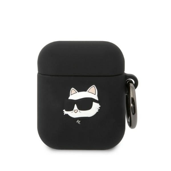 KARL LAGERFELD SILIKONE CHOUPETTE HEAD 3D ETUI TIL AIRPODS 1/2 - SORT