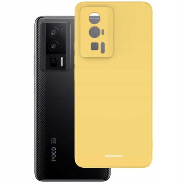 Spacecase Silikonfodral För Poco F5 Pro Yellow