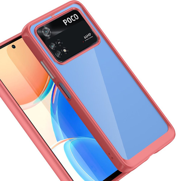 Outer Space Case for Xiaomi Poco M4 Pro, deksel med fleksibel rød ramme