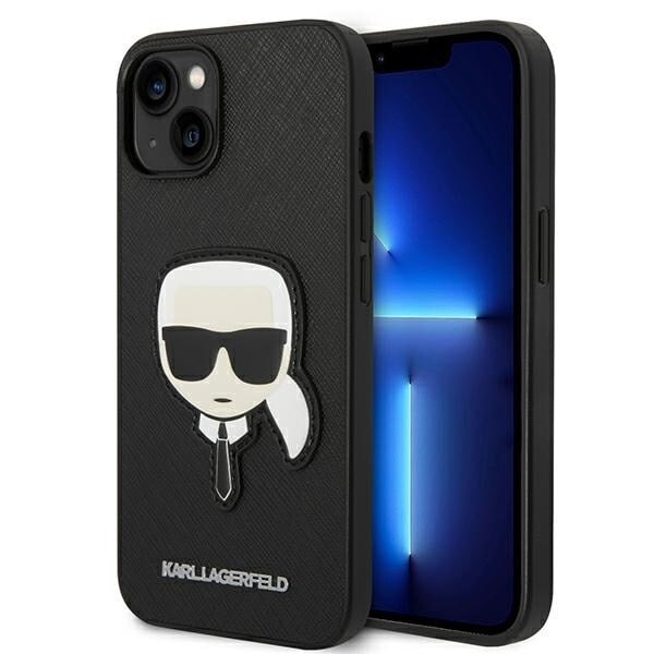 Karl Lagerfeld KLHCP14MSAPKHK iPhone 14 Plus 6.7 svart/svart hardt etui Saffiano Karls hodelapp