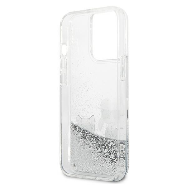 Karl Lagerfeld KLHCP13XGKCS 13 Pro Max 6,7" silver/silver hardcase Liquid Glitter Karl&Choupette