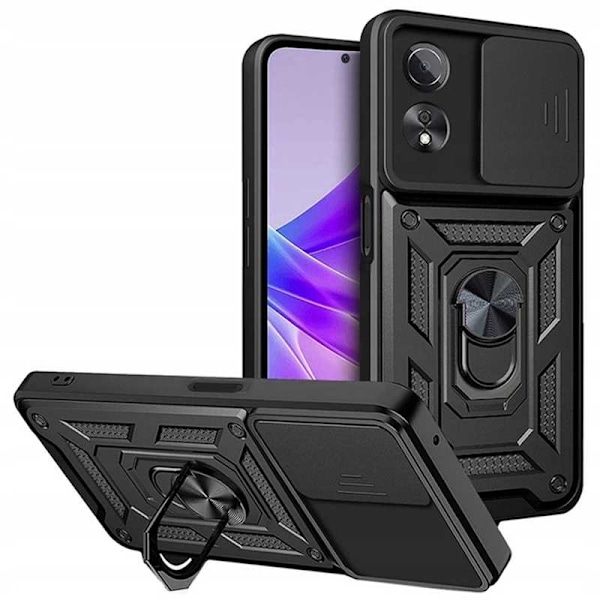 Spacecase Case Cover För Oppo A58 4G Black Protection 4 Arm