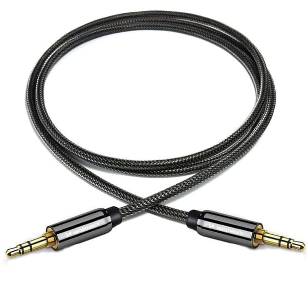 Wozinsky universal minijack-kabel 2x AUX-kabel 3 m sort