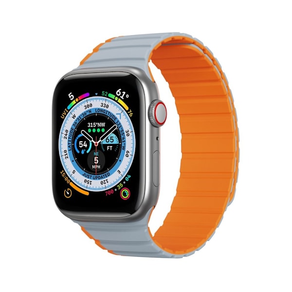 Magnetisk Apple Watch SE 8, 7, 6, 5, 4, 3, 2, 1 (41, 40, 38 mm) Dux Ducis-bånd (LD-versjon) - Grå-oransje