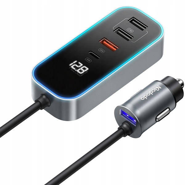 MCDODO BILLADDARE USB/USB-C SNABBLADDNING PD 107W LED CLIP