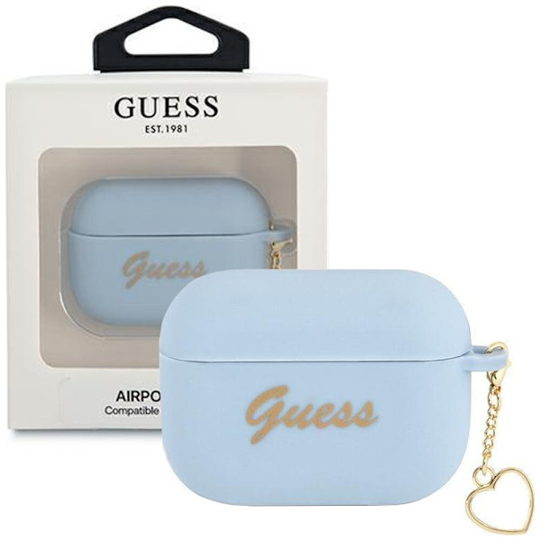 Guess GUAPLSCHSB AirPods Pro deksel blå/blå Silikon Charm Heart Collection