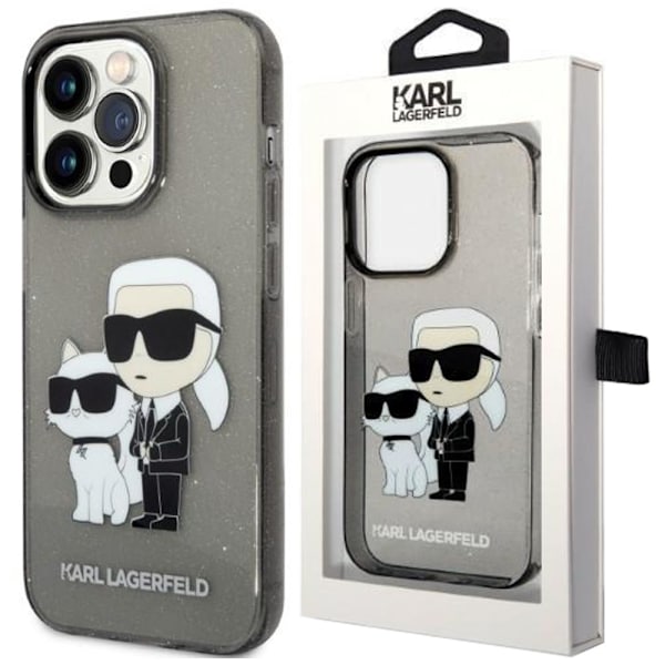 KARL LAGERFELD GLITTER KARL&CHOUPETTE ETUI TIL IPHONE 14 PRO - SORT