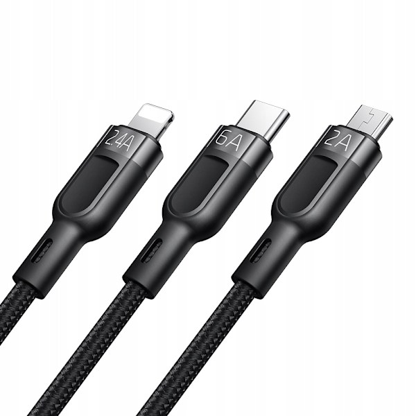 MCDODO USB-KABEL 3IN1 USB-C LIGHTNING MICRO USB SNABBLADDNING 6A 65W 1M