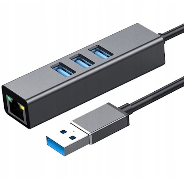 USB ETHERNET ADAPTER NETTVERKSKORT LAN HUB USB GIGABIT RJ45