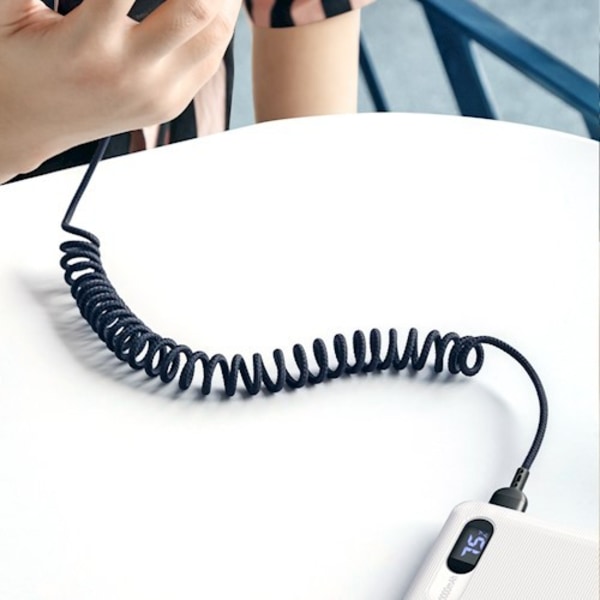 MCDODO KABEL USB-C SPIRALFJÄDER SNABBLADDNING USB TYP C LED 2M