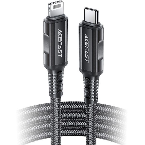 Acefast MFI-kabel USB Type C - Lightning 1,8m, 30W, 3A svart (C4-01 C Black)