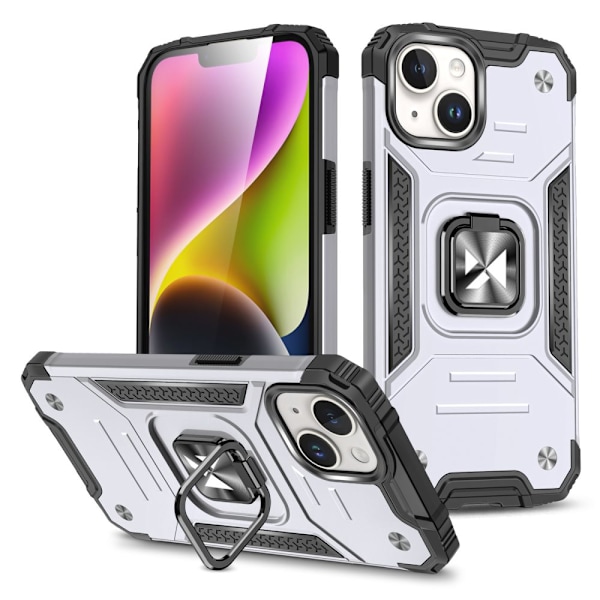 Wozinsky Ring Armor Armored Case med fingergrep til iPhone 15 Plus - Sølv