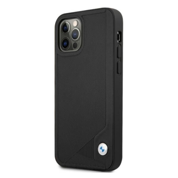 BMW LÆDER DEBOSS ETUI TIL IPHONE 12 PRO MAX - SORT