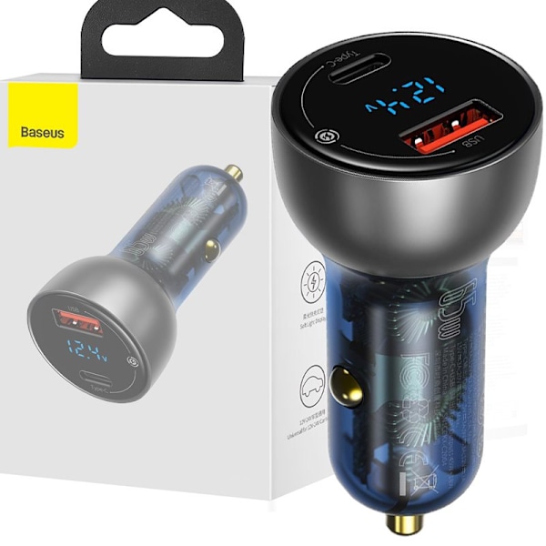 BASEUS USB-LADER TYPE C 65 W 5 A SCP TRANSPARENT