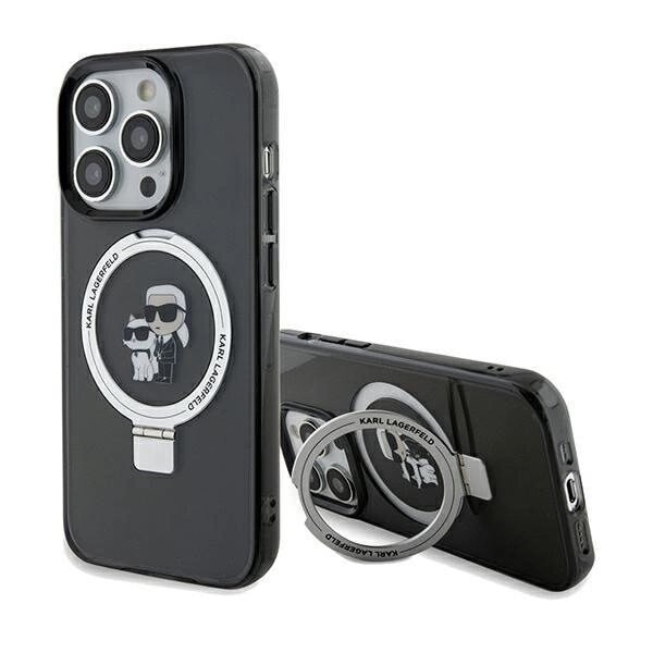 Karl Lagerfeld Ring Stand Karl&Choupette MagSafe deksel til iPhone 14 Pro Max - svart
