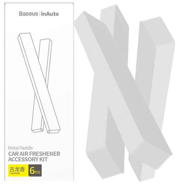 Baseus Metal Paddle 6x luftfrisker påfyll bilduft (duft) hvit (SUXUN-M0B)