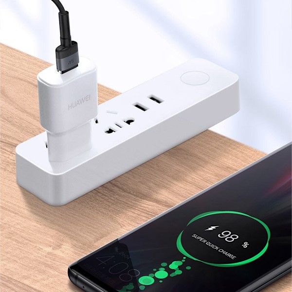 Baseus Cafule-kabel USB Type C SuperCharge 40W Quick Charge 3.0 QC 3.0 1m grå-svart (CATKLF-PG1)