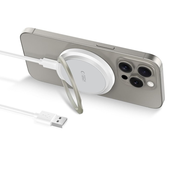 TECH-PROTECT QI15W-A33 MAGNETISK MAGSAFE TRÅDLØS LADER HVITT