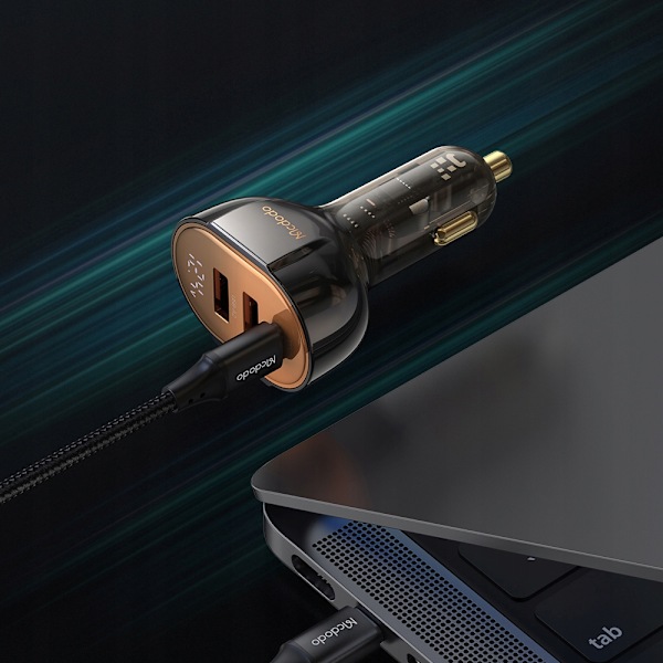 MCDODO KRAFTFULL SNABB BILLADDARE MÄTARE 3X USB USB-C 100W LED